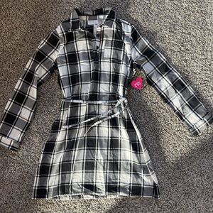 Place by The children’s place Black and White Plaid Shirt Dress